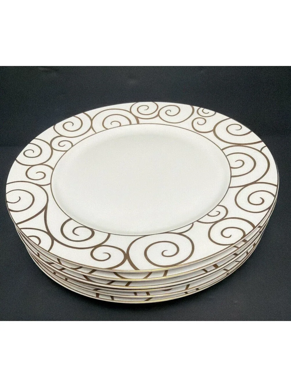 Pier One Gold Swirl Dinner Plate 10 3/8” Retired Vintage Dishwasher Safe EACH